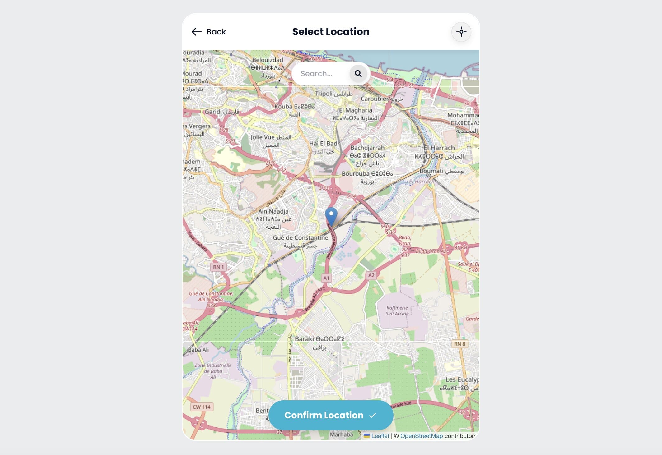 Maps Page Light Mode